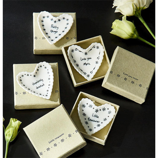 Small Decorative Scallop Heart-Shaped Trinket Dish in Gift Box
