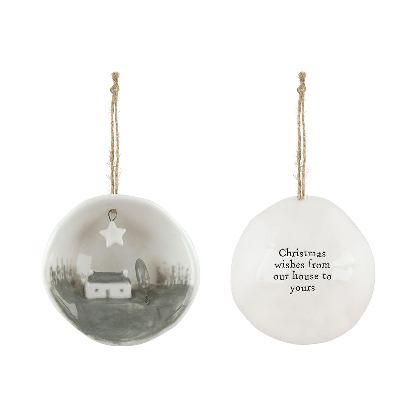 From Our House to Yours - Porcelain Half Circle Ornament - Mellow Monkey