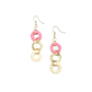 Sachi Raffia Rings Earrings- Small Rings - Pink - Mellow Monkey