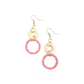 Sachi Raffia Rings Earrings- Large and Small Rings - Pink - Mellow Monkey