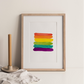 LGBTQ Pride Flag Watercolor Art - Framed Print - 14-in - Mellow Monkey