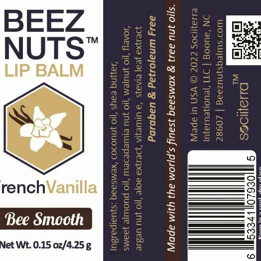 French Vanilla - Beez Nuts Beeswax and Tree Nut Oil Lip Balm - Mellow Monkey