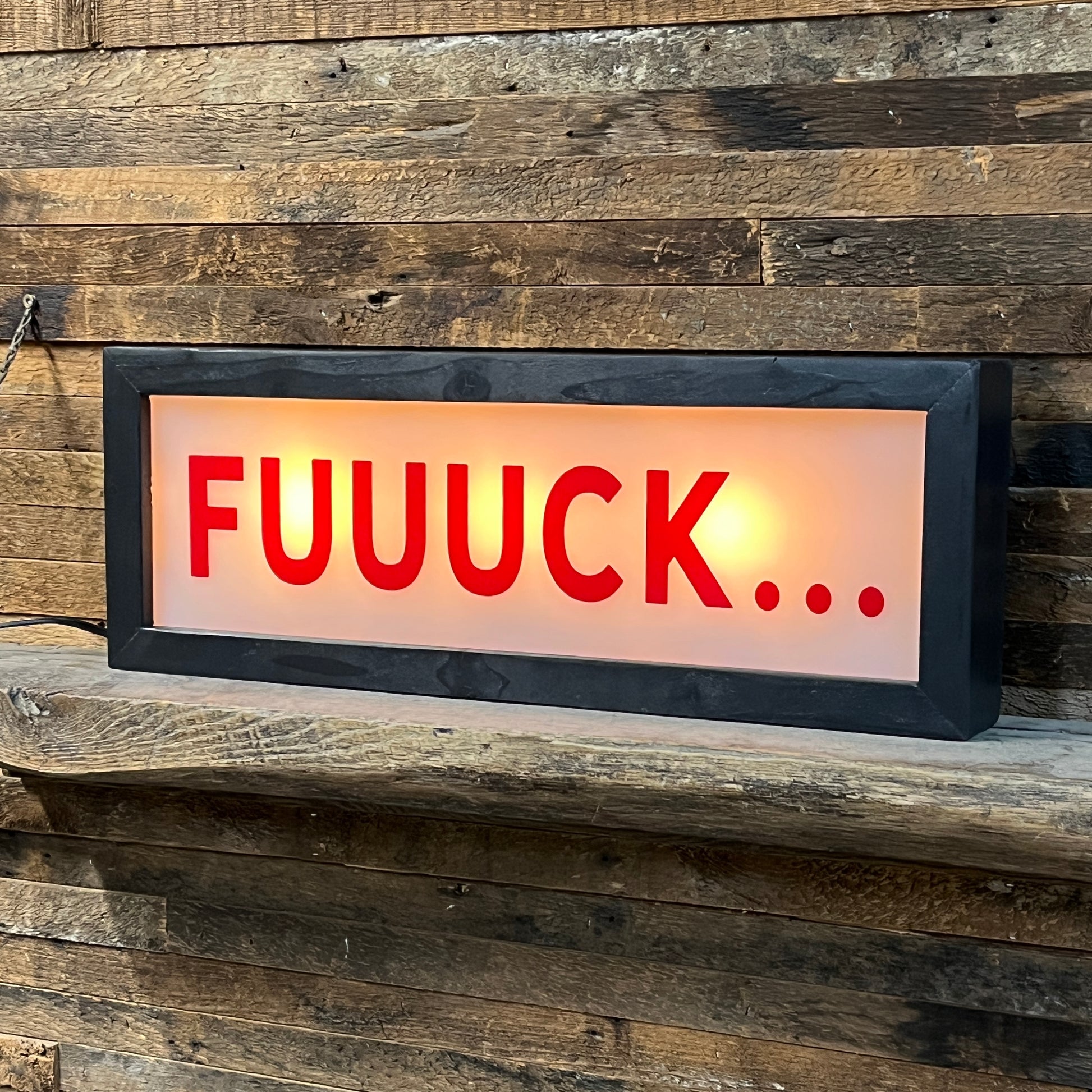 FUUUCK... - Vintage Lighted Sign with Remote Control - 22-in - Mellow Monkey