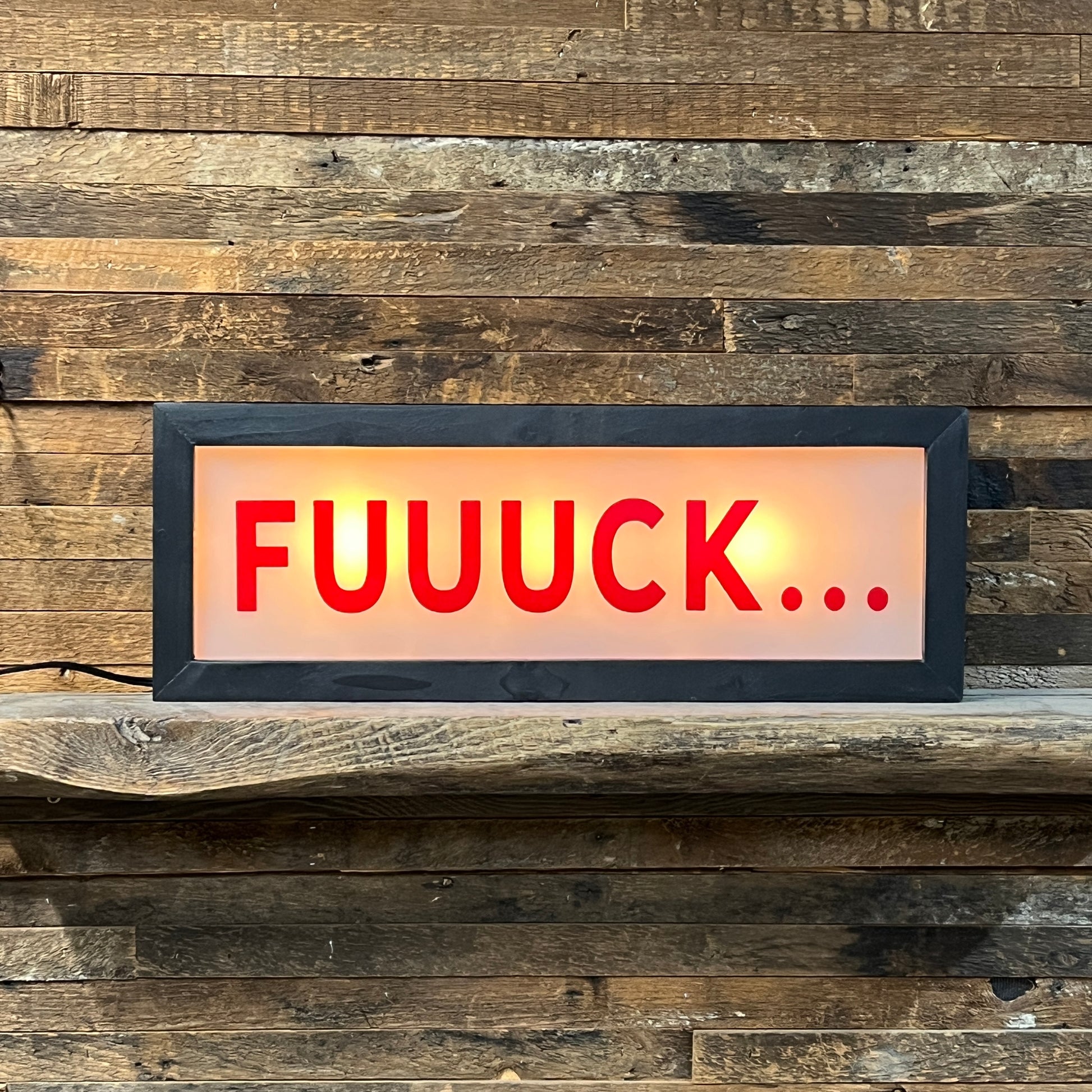 FUUUCK... - Vintage Lighted Sign with Remote Control - 22-in - Mellow Monkey