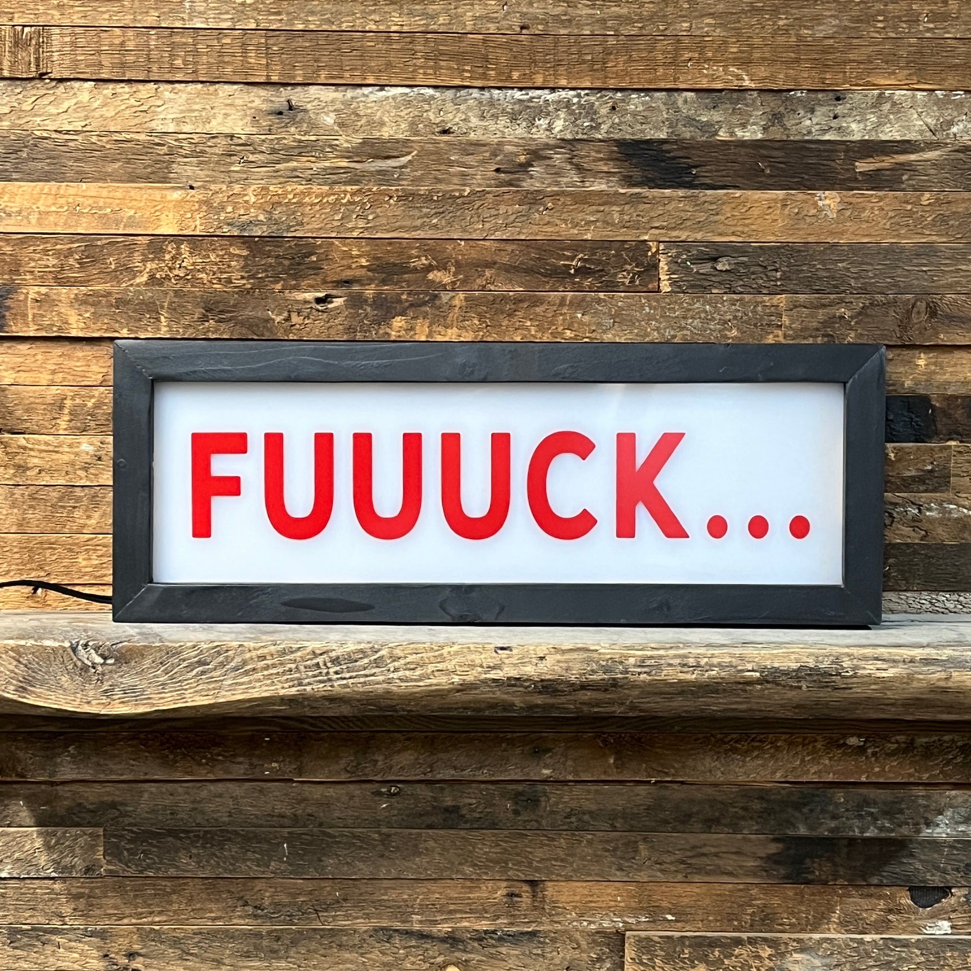FUUUCK... - Vintage Lighted Sign with Remote Control - 22-in - Mellow Monkey