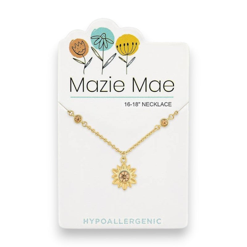 Gold Sunflower - Mazie Mae - Necklace - Mellow Monkey