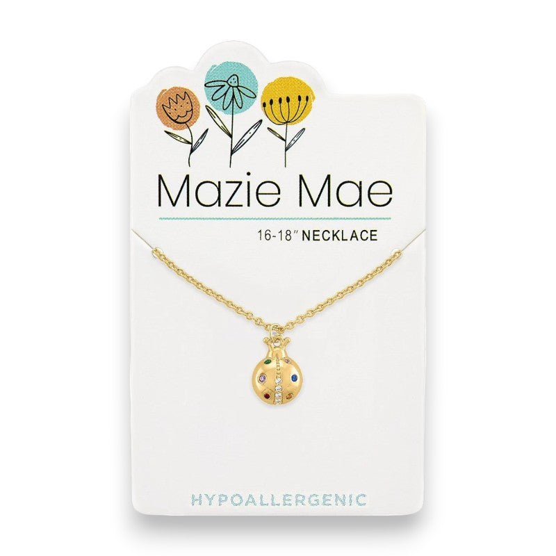 Gold Ladybug - Mazie Mae - Necklace - Mellow Monkey