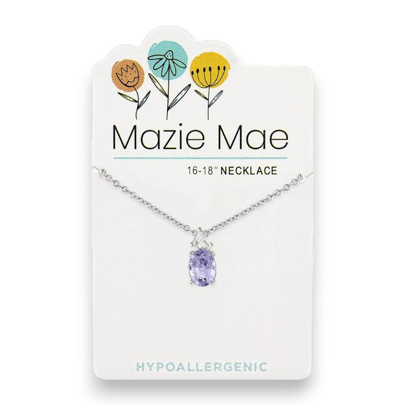 Silver Light Amethyst Oval Trio - Mazie Mae -  Necklace - Mellow Monkey