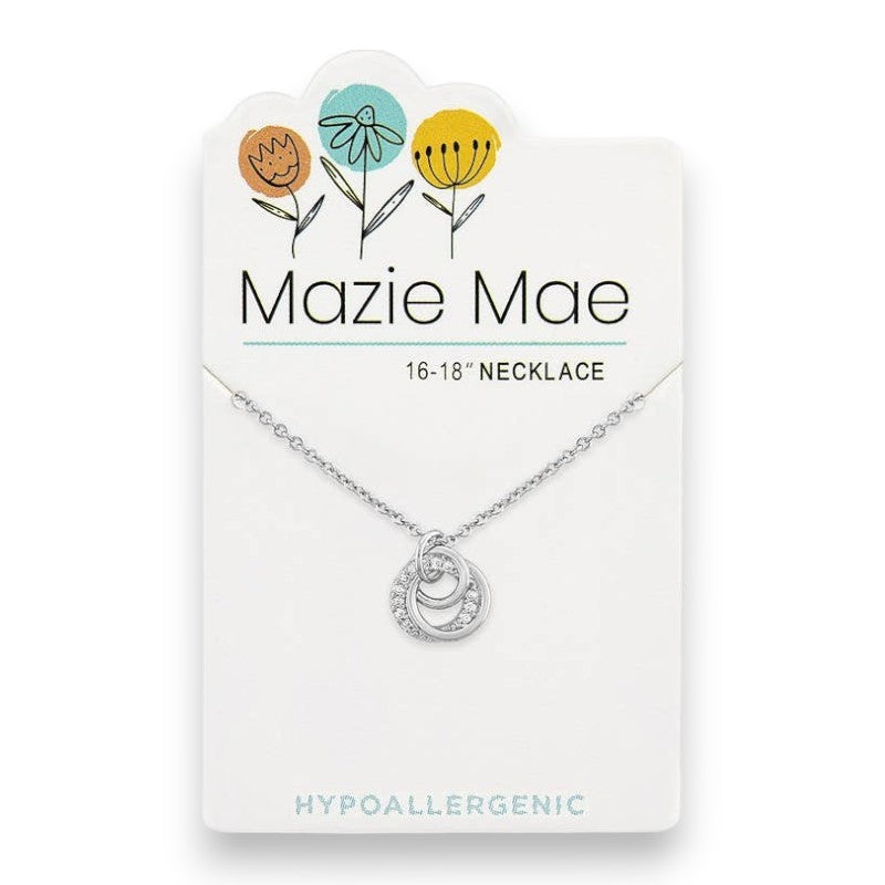 Silver Interlocking Circle Trio- Mazie Mae - Necklace - Mellow Monkey