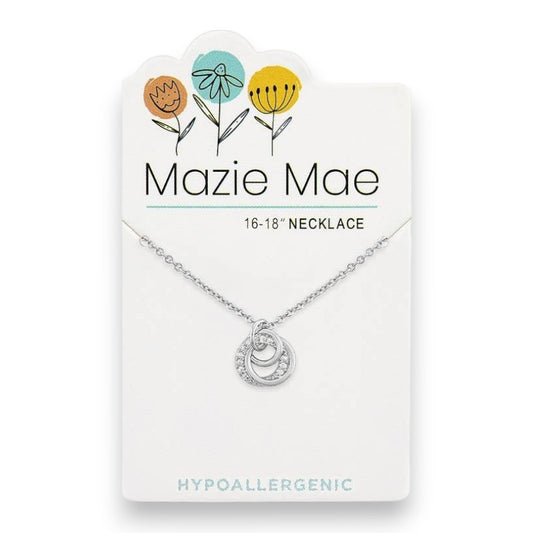 Silver Interlocking Circle Trio- Mazie Mae - Necklace - Mellow Monkey