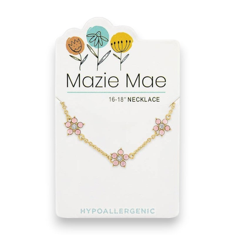 Gold Rose Water Opal Flower Trio - Mazie Mae - Necklace - Mellow Monkey
