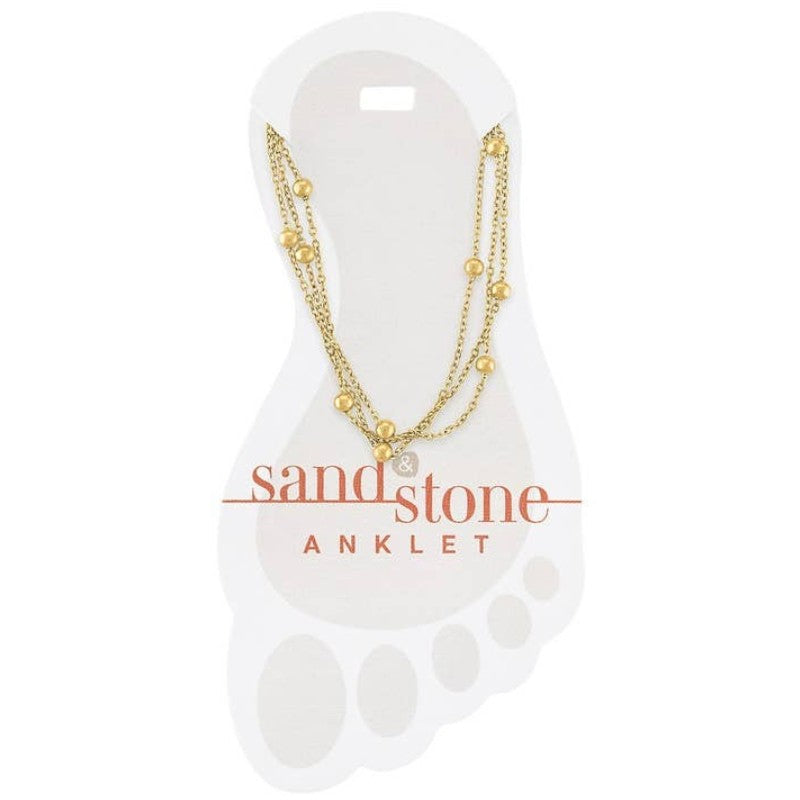 Gold Multi-Strand - Sand and Stone - Anklet - Mellow Monkey