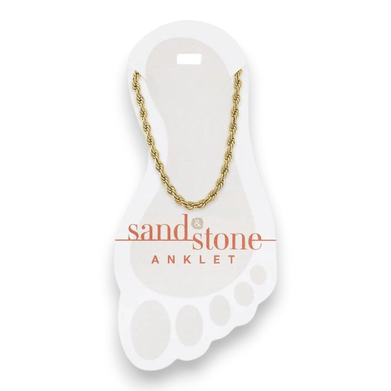Gold Rope Chain - Sand and Stone -  Anklet - Mellow Monkey