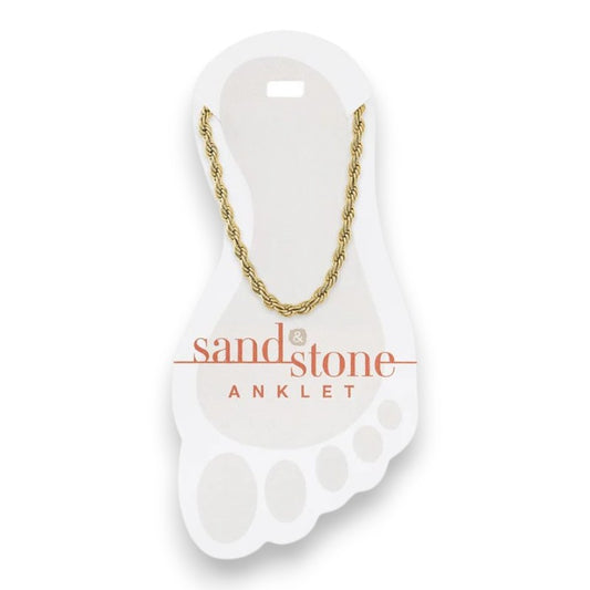 Gold Rope Chain - Sand and Stone -  Anklet - Mellow Monkey
