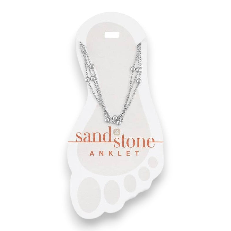Silver Multi-Strand - Sand and Stone - Anklet - Mellow Monkey
