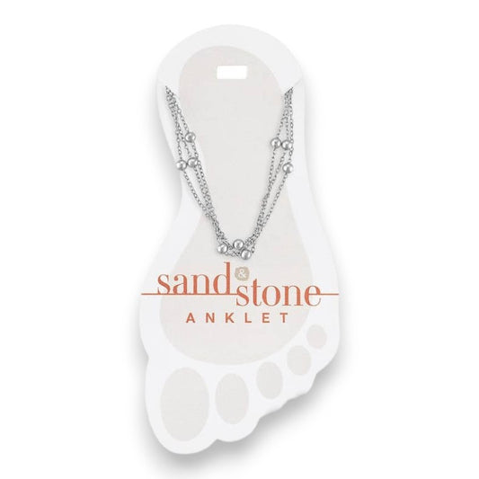 Silver Multi-Strand - Sand and Stone - Anklet - Mellow Monkey