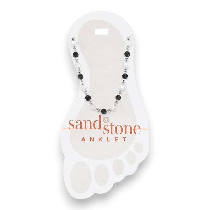 Silver Gray Natural Stone Dangle - Sand and Stone - Anklet - Mellow Monkey
