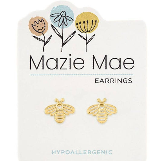 Gold Bee - Mazie Mae - Gold Earrings - Mellow Monkey