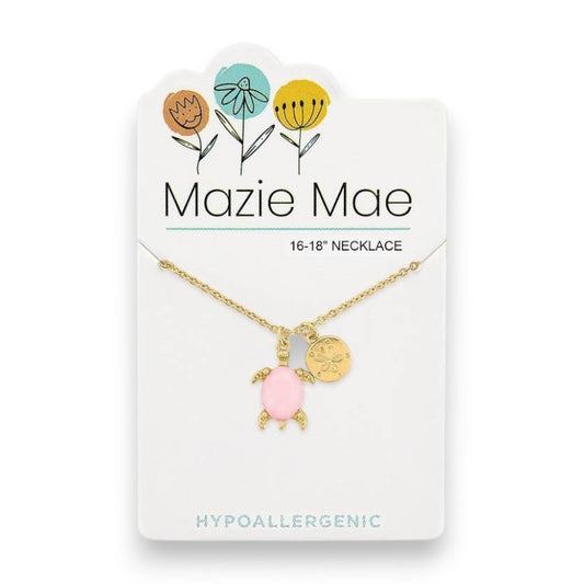 Gold Rosewater Opal Turtle and Sand Dollar Dangle - Mazie Mae - Necklace - Mellow Monkey