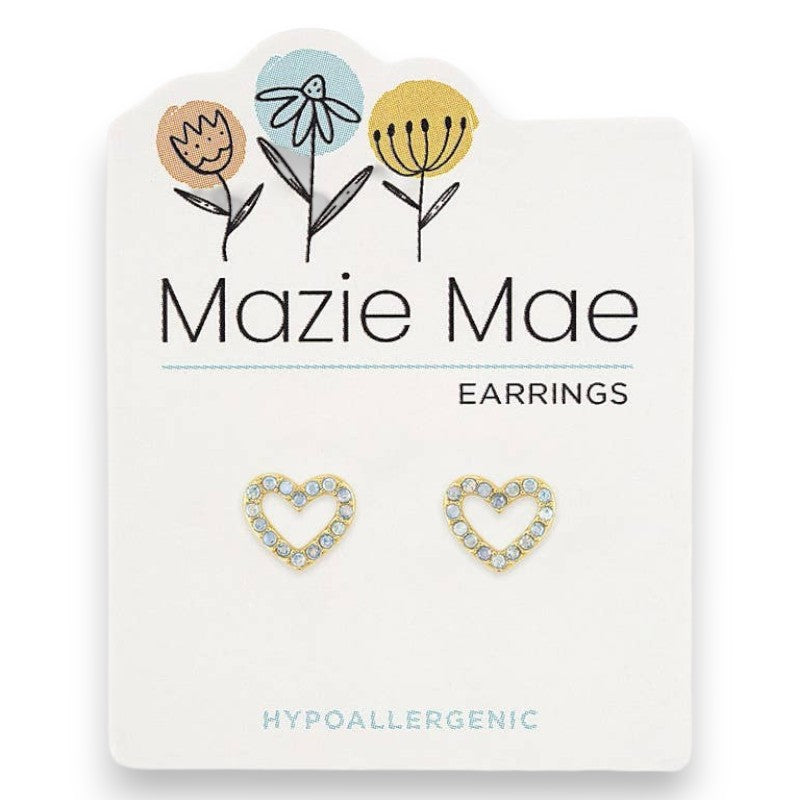Gold Hearts - Mazie Mae - Gold Earrings - Mellow Monkey