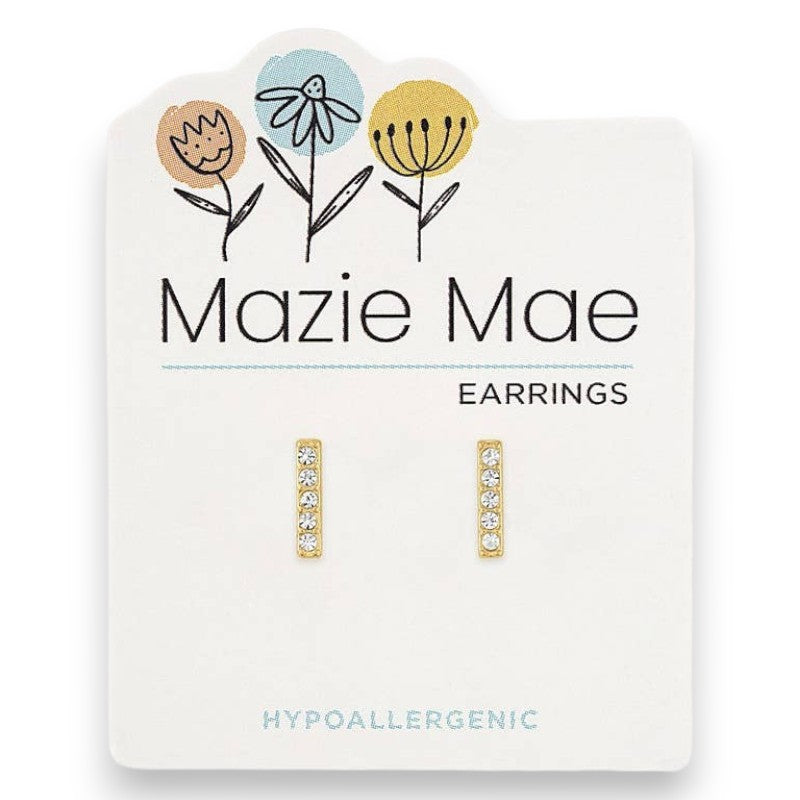 Gold Bar - Mazie Mae - Gold Earrings - Mellow Monkey