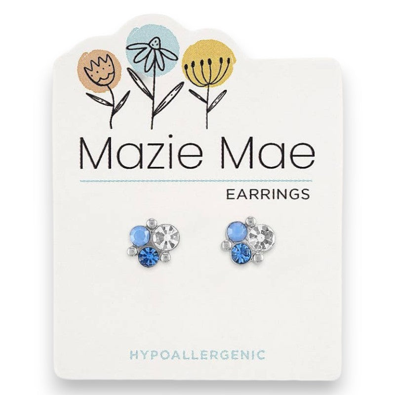 Silver Air Blue Opal Cluster - Mazie Mae - Silver Earrings - Mellow Monkey