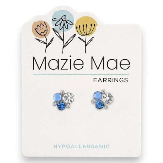 Silver Air Blue Opal Cluster - Mazie Mae - Silver Earrings - Mellow Monkey
