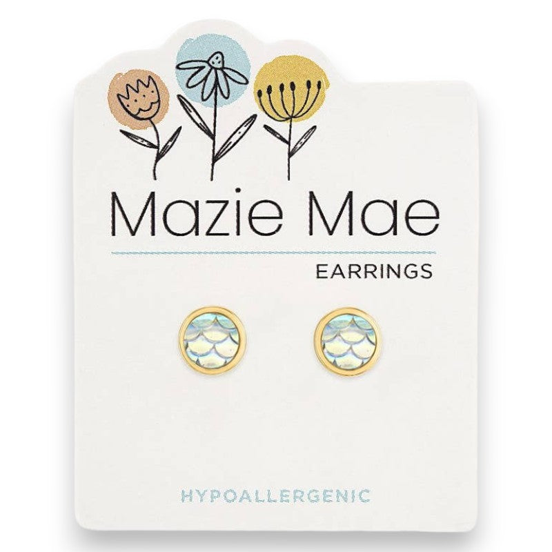 Gold Mermaid Scale - Mazie Mae - Gold Earrings - Mellow Monkey