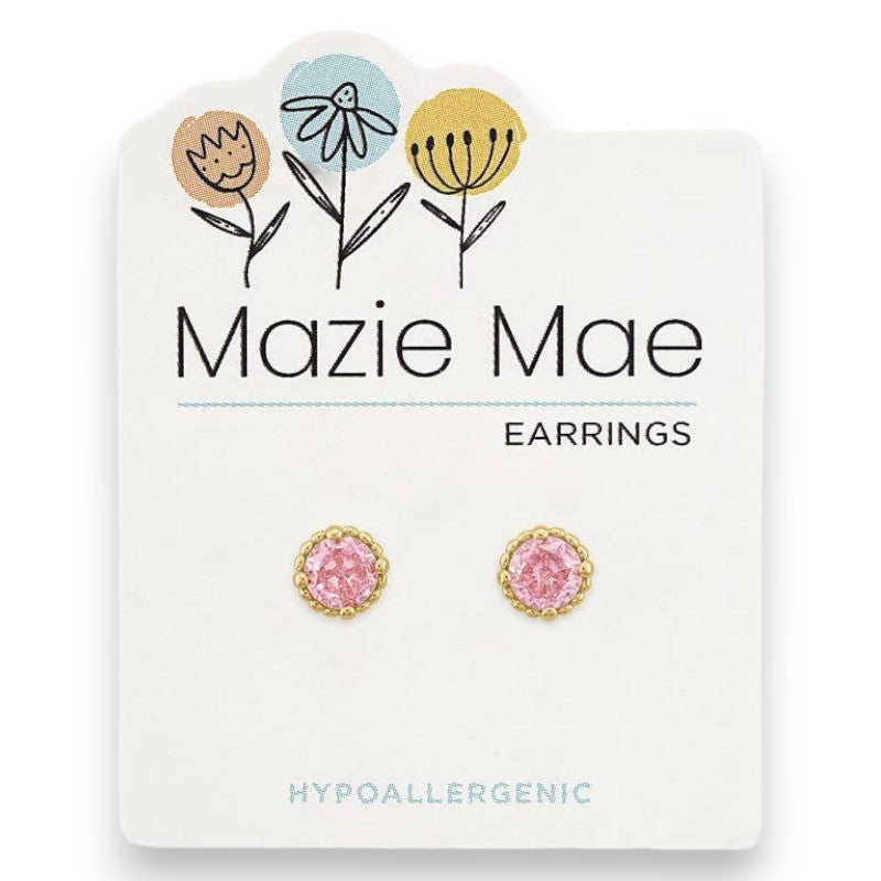 Gold Beaded Rose - Mazie Mae - Gold Earrings - Mellow Monkey