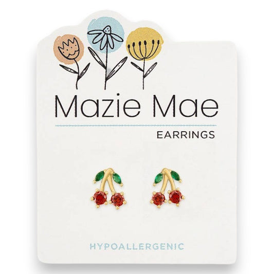 Gold Cherry - Mazie Mae - Gold Earrings - Mellow Monkey