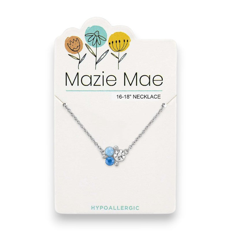 Silver Air Blue Opal Cluster - Mazie Mae -  Necklace - Mellow Monkey