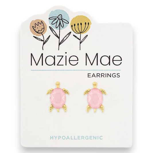 Gold Rosewater Opal Turtle - Mazie Mae - Gold Earrings - Mellow Monkey