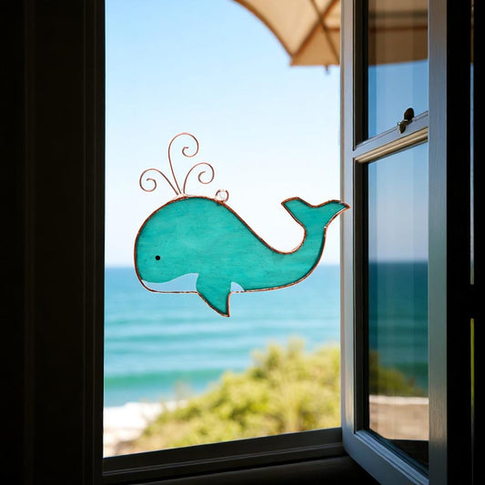 Whimsical Whale Suncatcher - 7 in. - Mellow Monkey