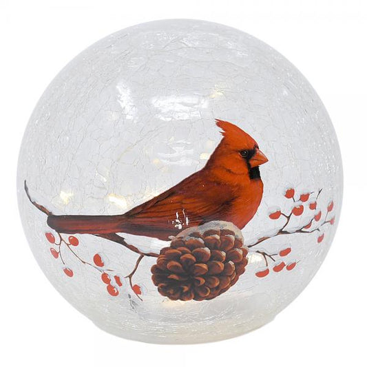 LED Cardinal Glass Globe - 6-in - Mellow Monkey