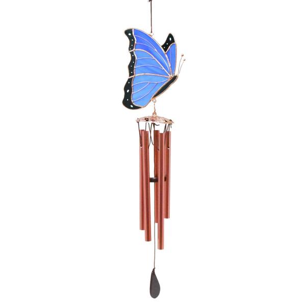 Stained Glass Blue Butterfly Chime - Mellow Monkey