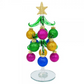 Green Glass Tree with Jewel Tone Ornaments - 8-in - Mellow Monkey