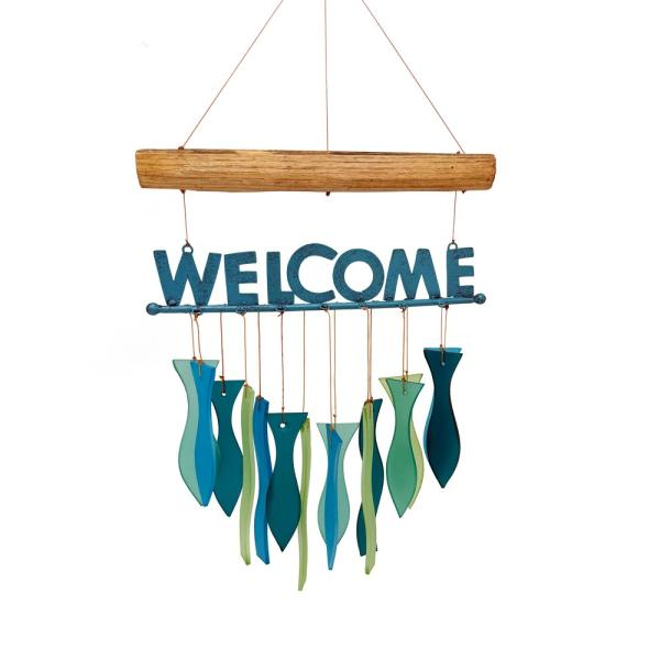 ***BACKORDERED*** Fishy Wavy Welcome Glass Chime - Mellow Monkey