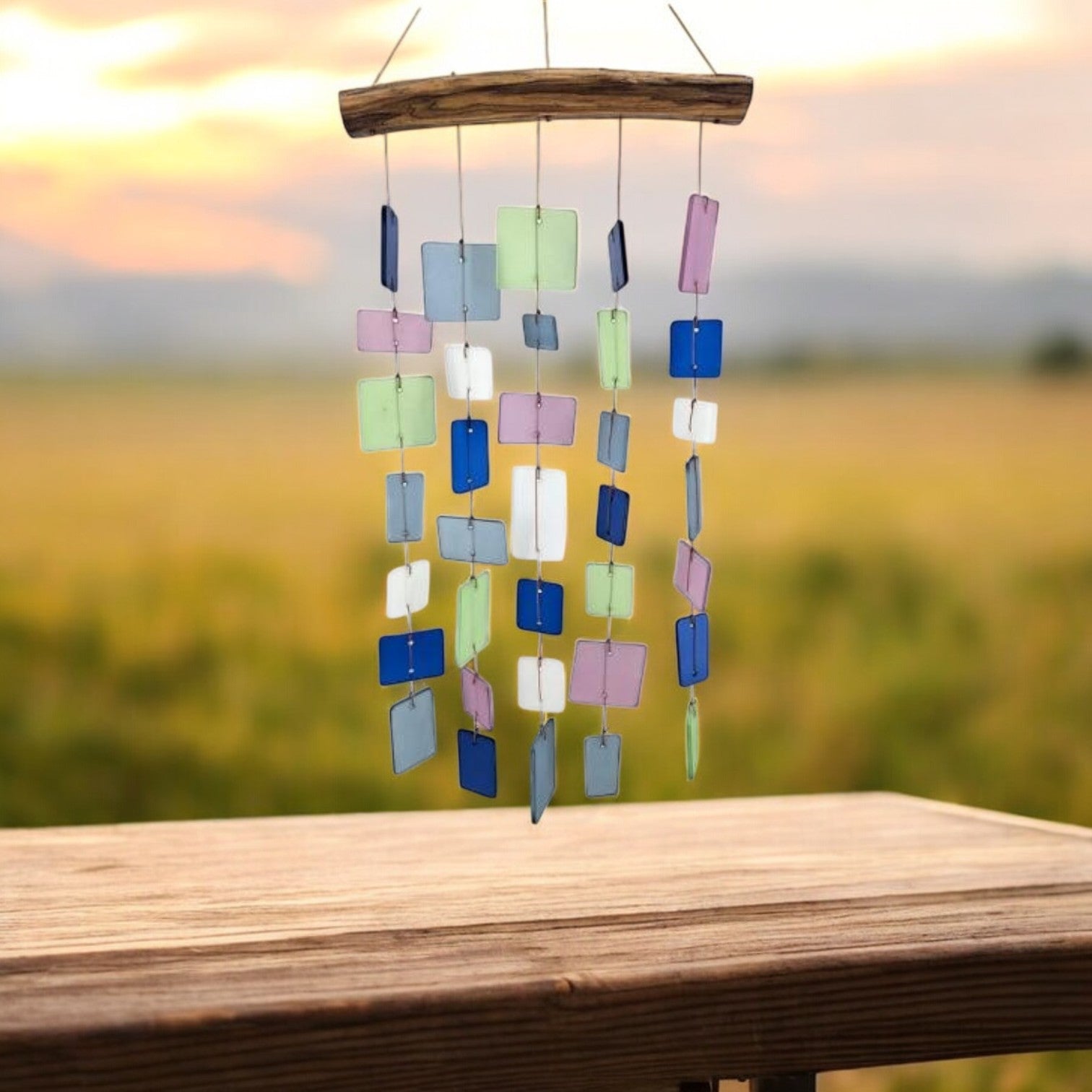 Mountian Squares Glass Chime - Mellow Monkey