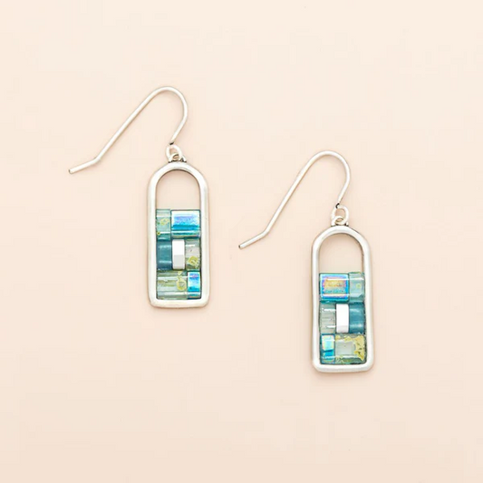 Good Karma Miyuki Frame Earring - Marine/Silver