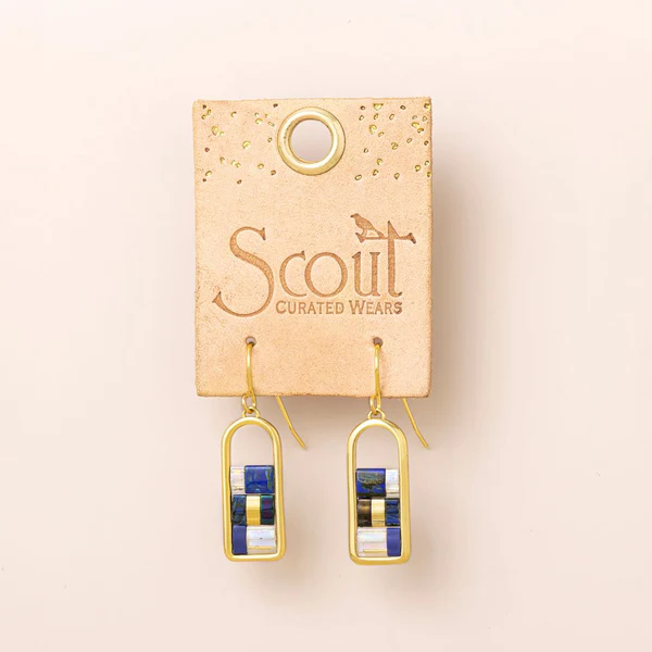 Good Karma Miyuki Frame Earring - Indigo/Gold - Mellow Monkey