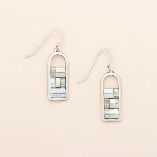 Good Karma Miyuki Frame Earring - Frost/Silver
