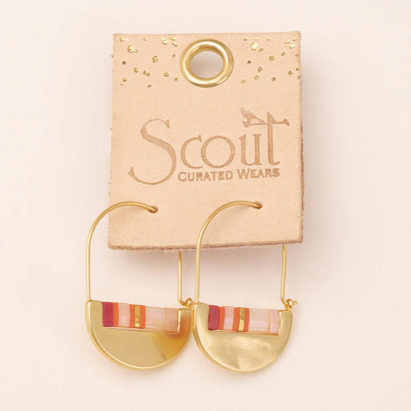 Good Karma Miyuki Crescent Hoop Earring - Pink Multi/Gold - Mellow Monkey