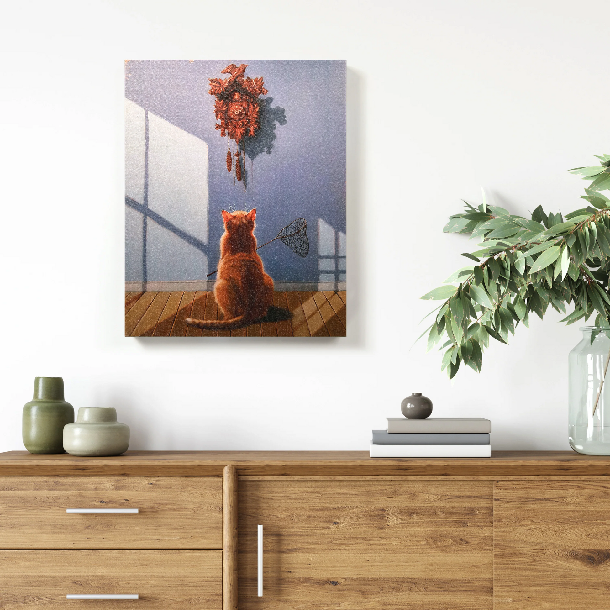 A Timely Lunch - Stretched Canvas Wall Art - 16x20-in - Mellow Monkey