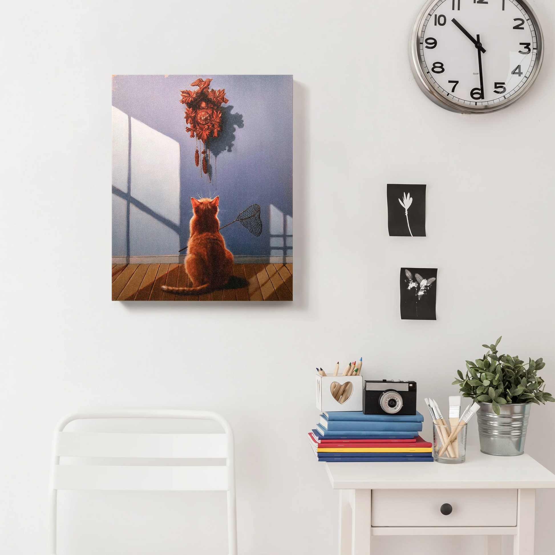 A Timely Lunch - Stretched Canvas Wall Art - 16x20-in - Mellow Monkey