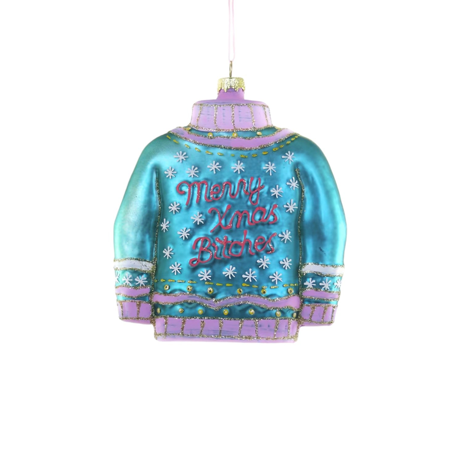 Merry Xmas Bitches - Cody Foster Christmas Sweater Ornament - 4-1/2-in - Mellow Monkey