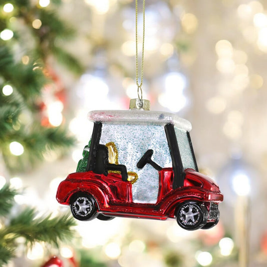 Red Golf Cart - Cody Foster Ornament - 3-3/4-in - Mellow Monkey