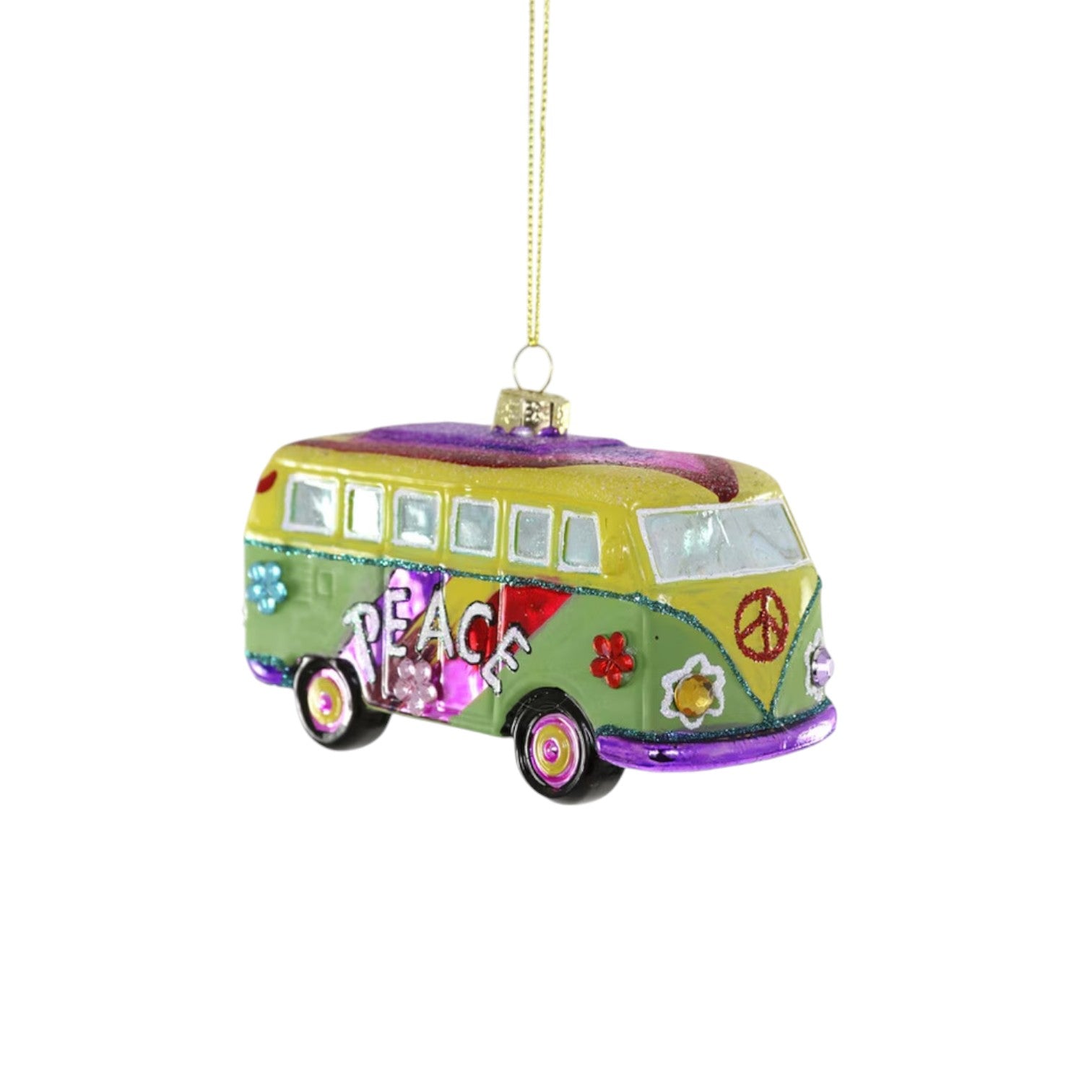 Hippie Bus - Cody Foster Ornament - 4-1/4-in - Mellow Monkey