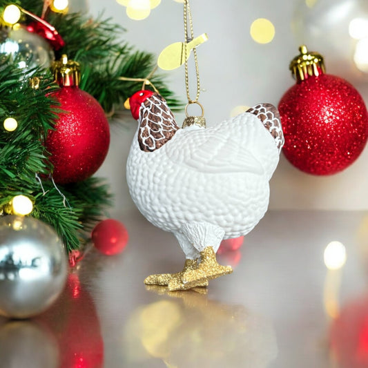 White Chicken - Cody Foster Ornament - 3-1/4-in - Mellow Monkey