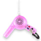 Blow Dryer - Pink Glass Ornament - 4-in