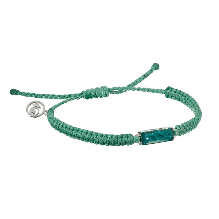 4Ocean Unisex Ghost Net Braided Bracelet - Sea Foam Green - Mellow Monkey